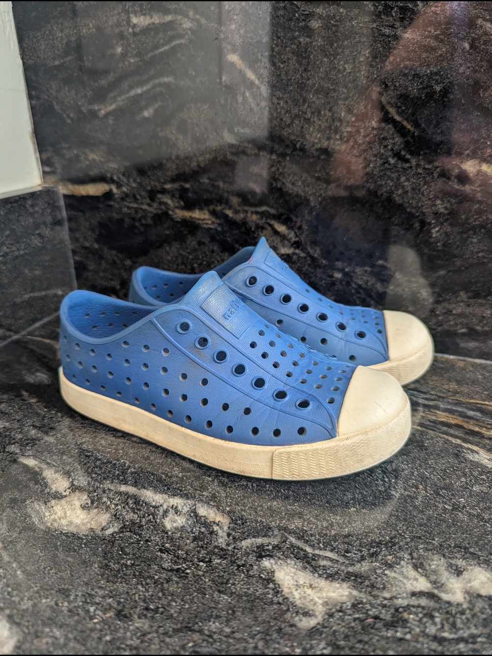 Kids Blue Slip-On Perforated Sneakers